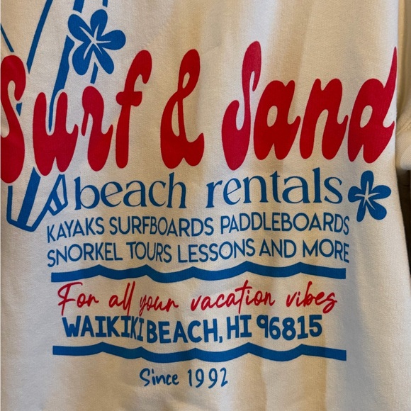 Wild Fable Cream Sweatshirt with Red and Blue Logo - Picture 4 of 5